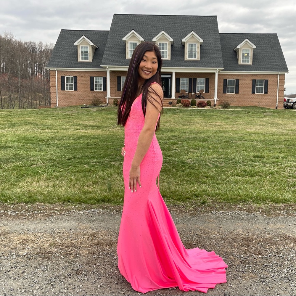 SOLD Hot pink prom dress